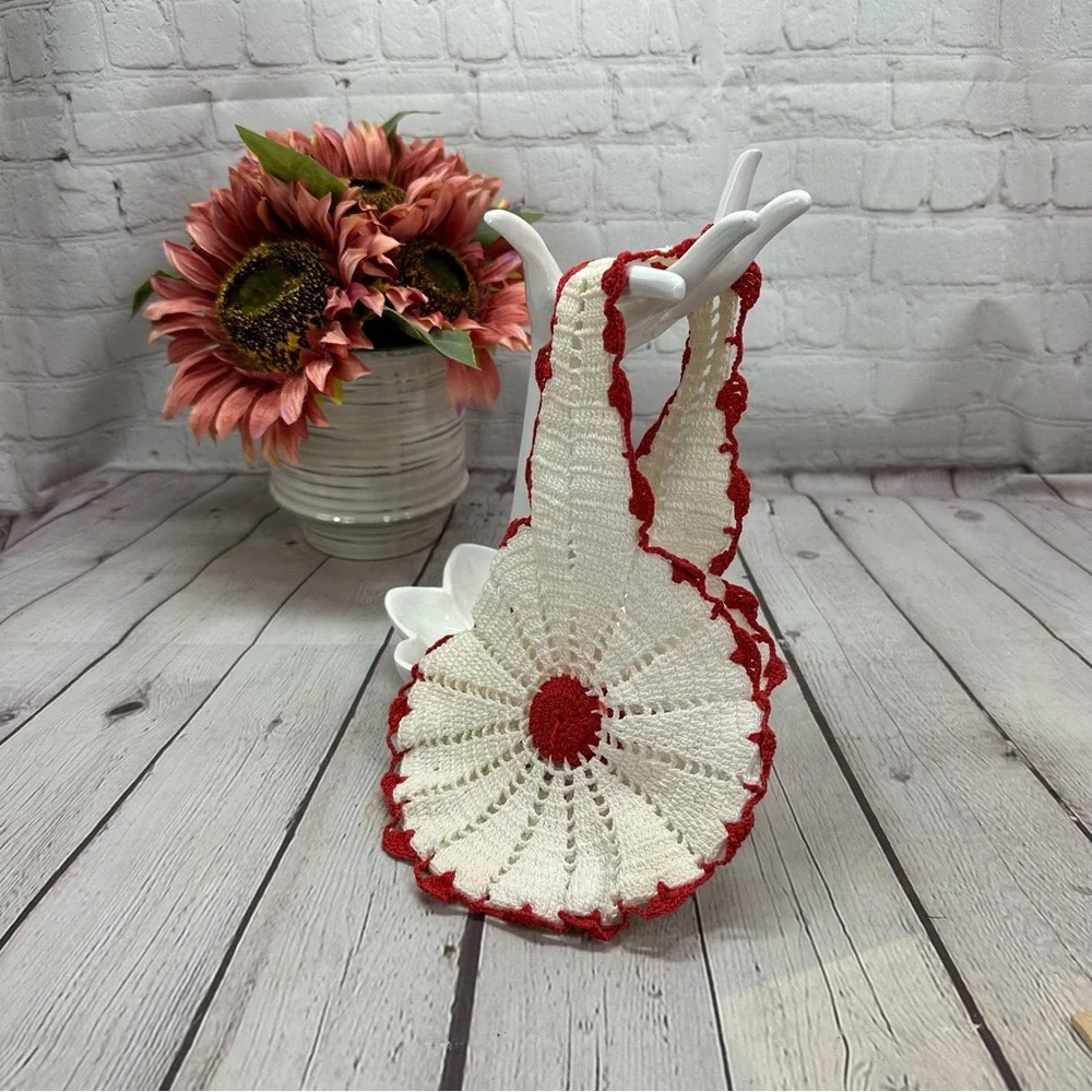 vintage crochet handmade doily purse cottagecore boho